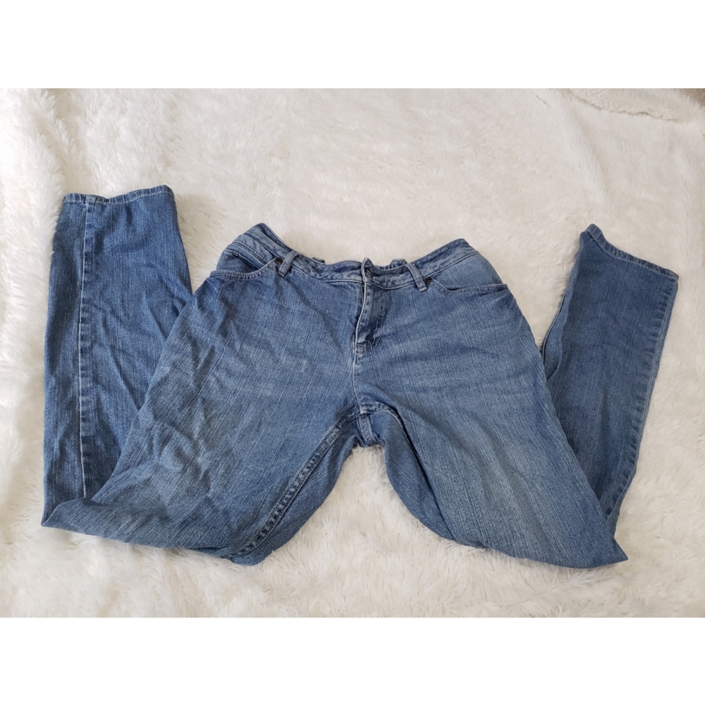 J jill stretch light wash skinny jean elastic back waist size 8 petite